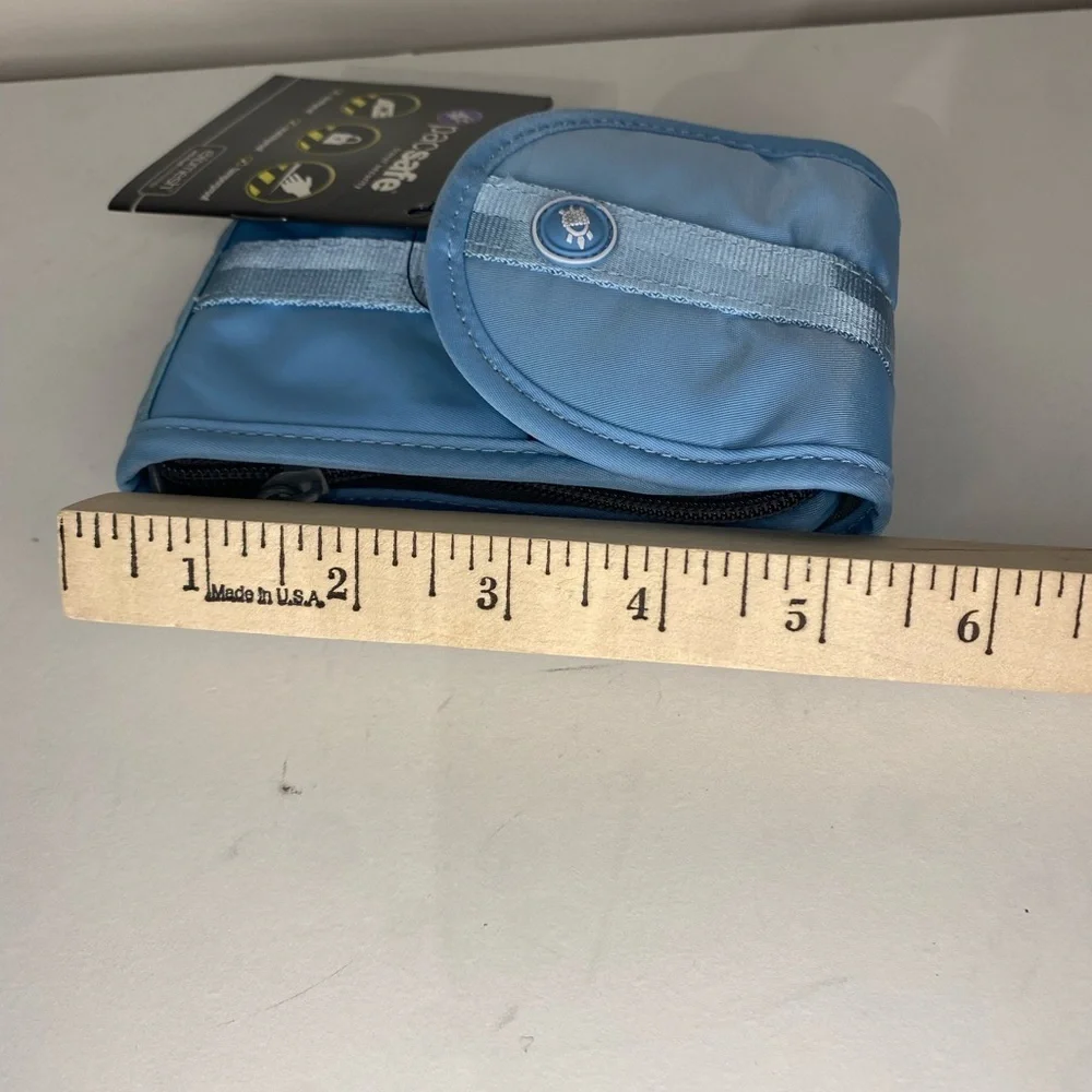 NEW Pacsafe Light Blue Travel Pouch‎ Vacation Wallet
